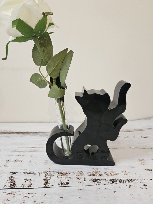 Black Cat Test Tube Vase